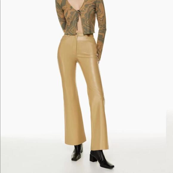 Wilfred Melina Kick Flare Faux Leather Pant Size 2